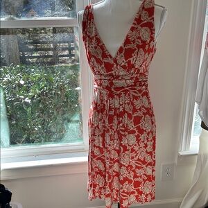 Floral Red Dress Ann Taylor medium